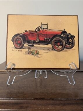 J.B. Rivard Classic Car Wood Plaques - Set of 4 Wall Art Decor